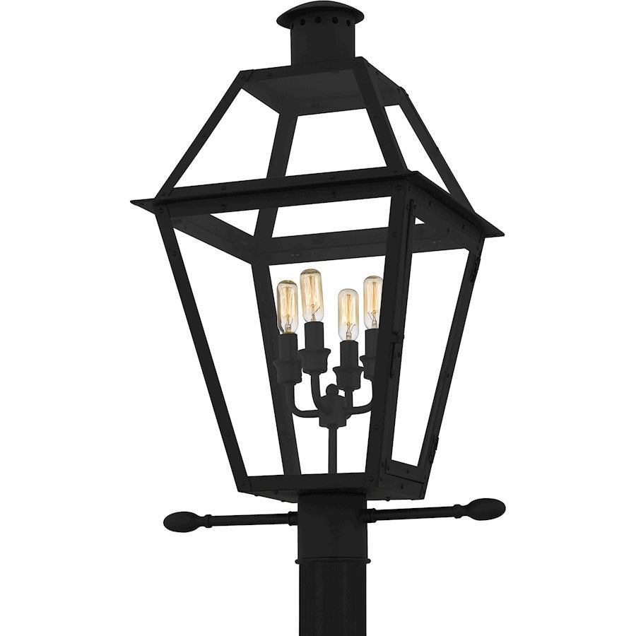 Rue De Royal 4Lt 26" Outdoor Lantern, Black/Clear/Tempering