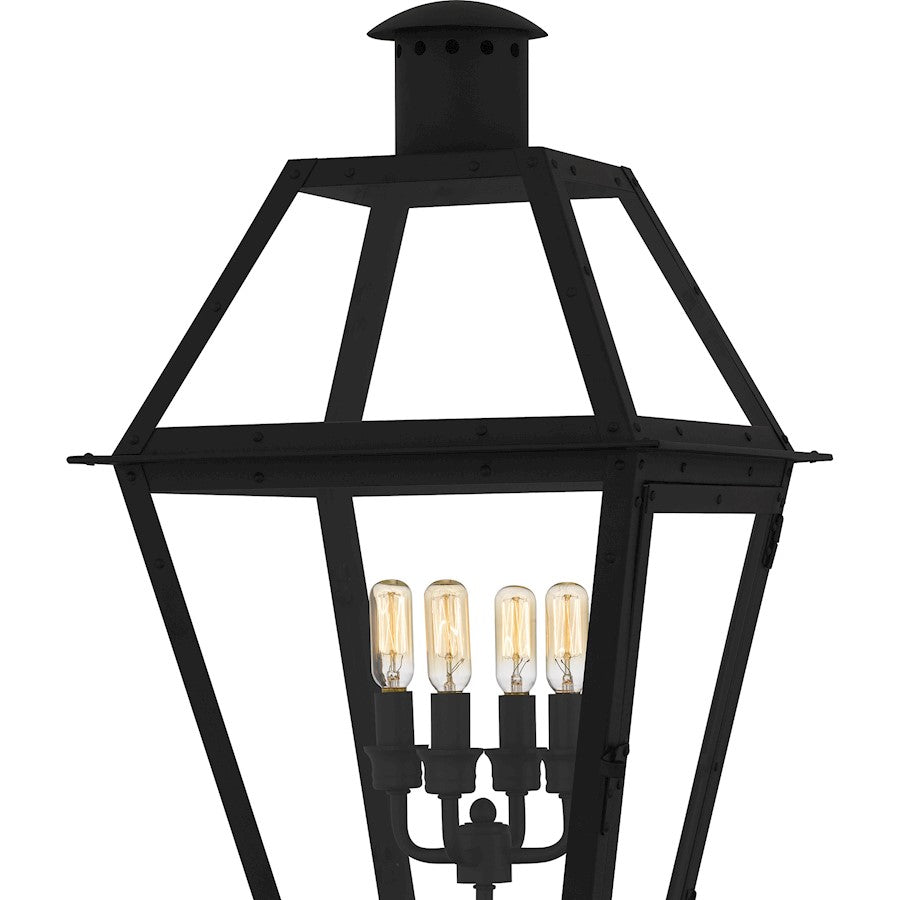 Rue De Royal 4Lt 26" Outdoor Lantern, Black/Clear/Tempering