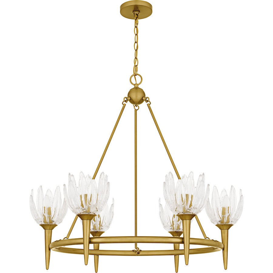 Shea 6Light Chandelier, Brushed Gold/Glass