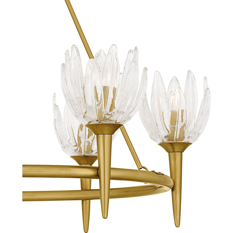 Shea 6Light Chandelier, Brushed Gold/Glass