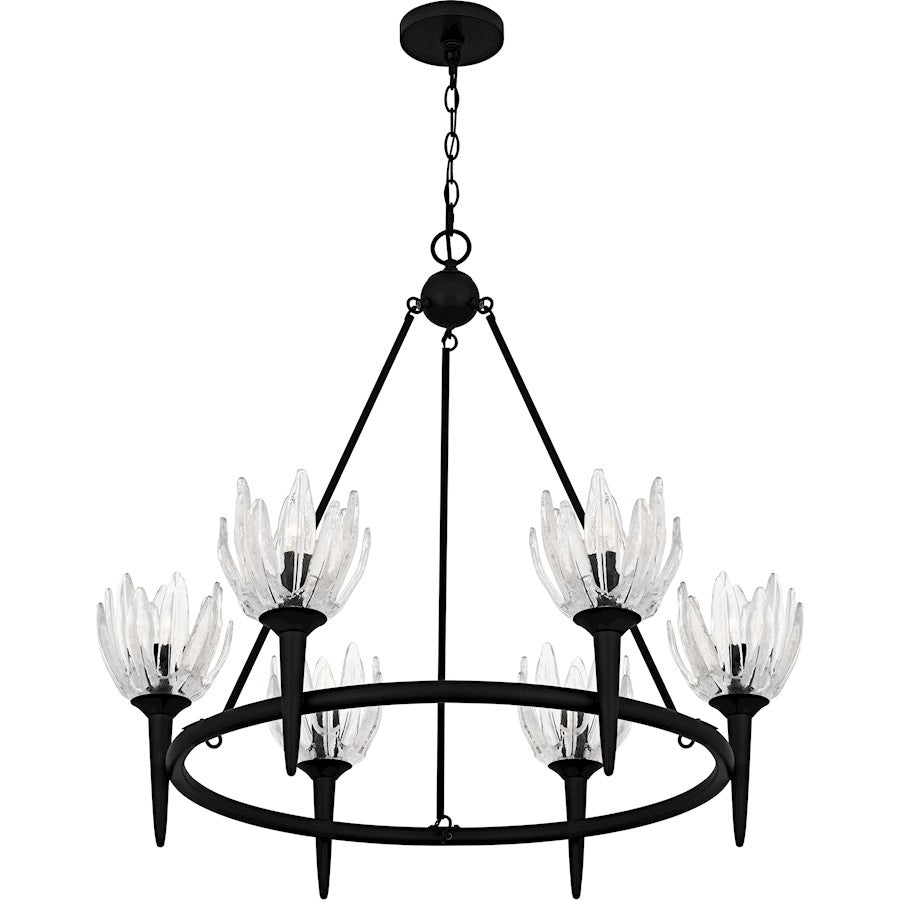 Shea 6Light Chandelier, Matte Black/Glass
