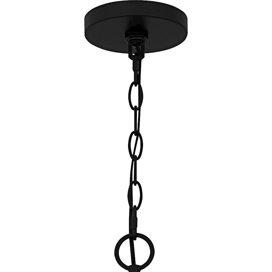 Shea 6Light Chandelier, Matte Black/Glass