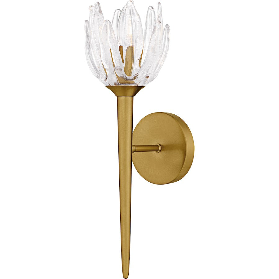 Quoizel Shea 1Light Wall Sconce, Brushed Gold/Glass - SHA8806BRG
