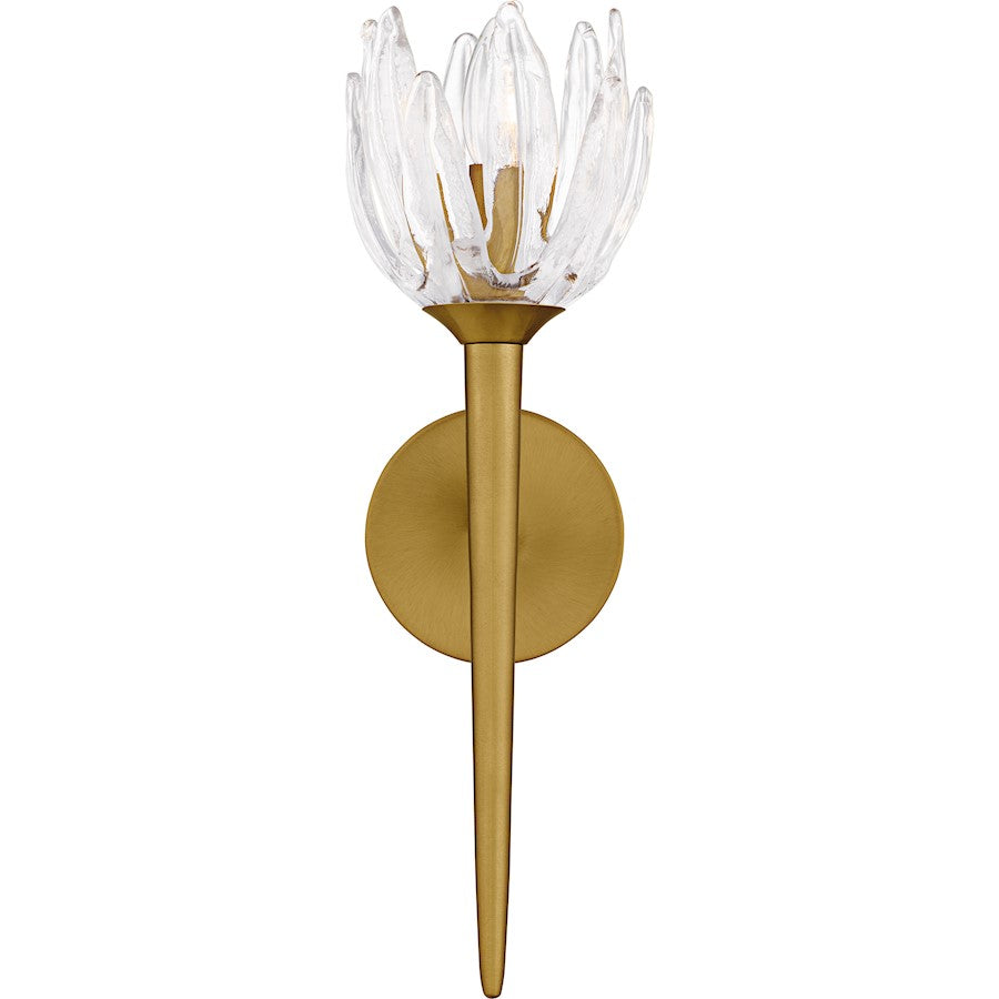 Shea 1Light Wall Sconce, Brushed Gold/Glass