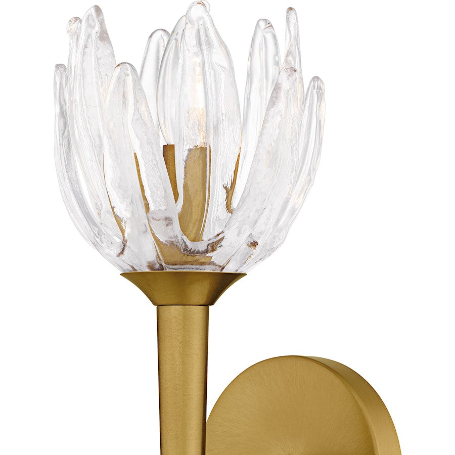 Shea 1Light Wall Sconce, Brushed Gold/Glass