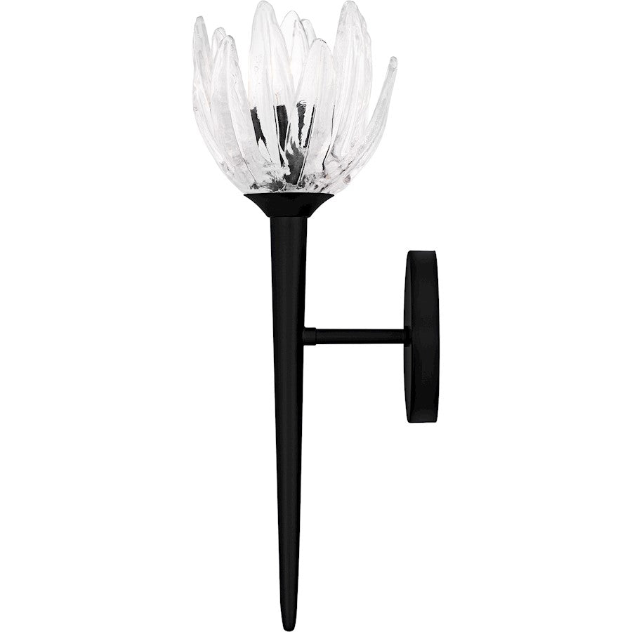 Shea 1Light Wall Sconce, Matte Black/Glass