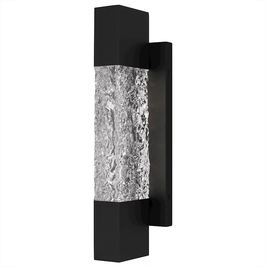 Solace Lt 16" Outdoor Lantern, Black/Handmade Clear Text