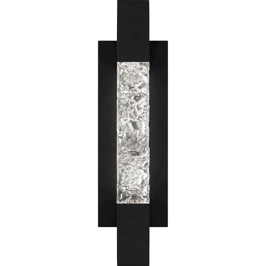 Solace Lt 16" Outdoor Lantern, Black/Handmade Clear Text