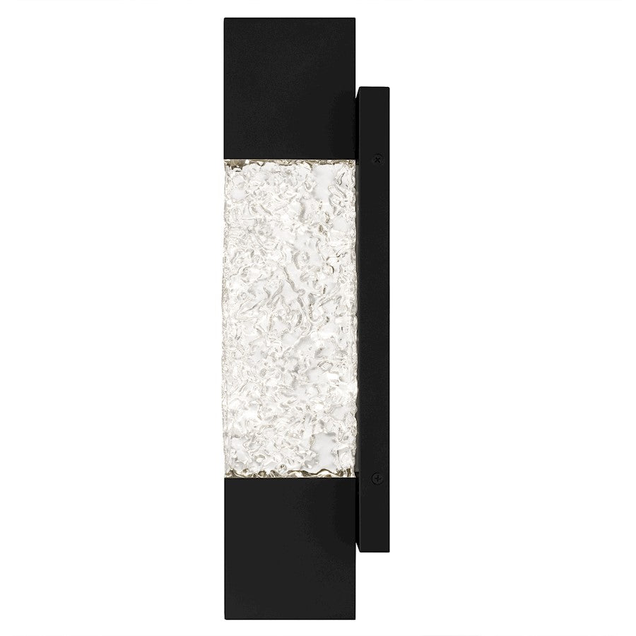 Solace Lt 16" Outdoor Lantern, Black/Handmade Clear Text