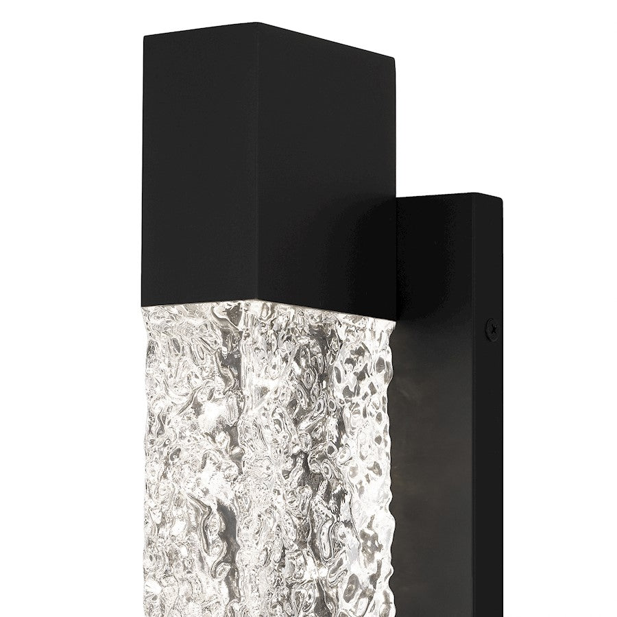 Solace Lt 16" Outdoor Lantern, Black/Handmade Clear Text