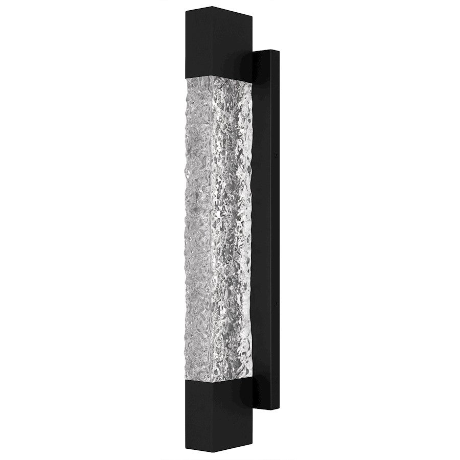 Solace Lt 24" Outdoor Lantern, Black/Handmade Clear Text