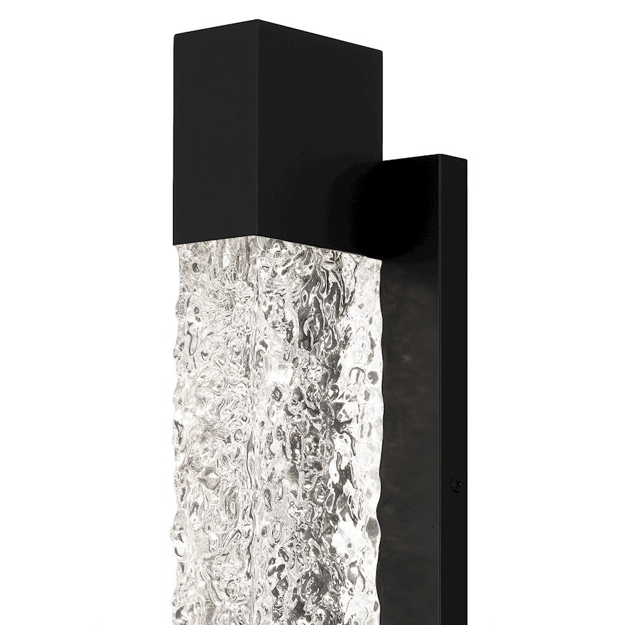 Solace Lt 24" Outdoor Lantern, Black/Handmade Clear Text