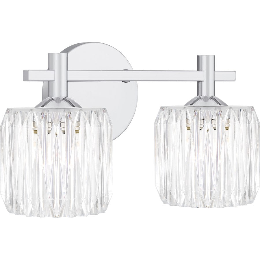 Spade 2Light Bath Light, Polished Chrome/Clear Acrylic