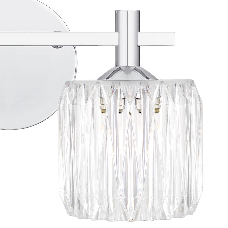 Spade 2Light Bath Light, Polished Chrome/Clear Acrylic