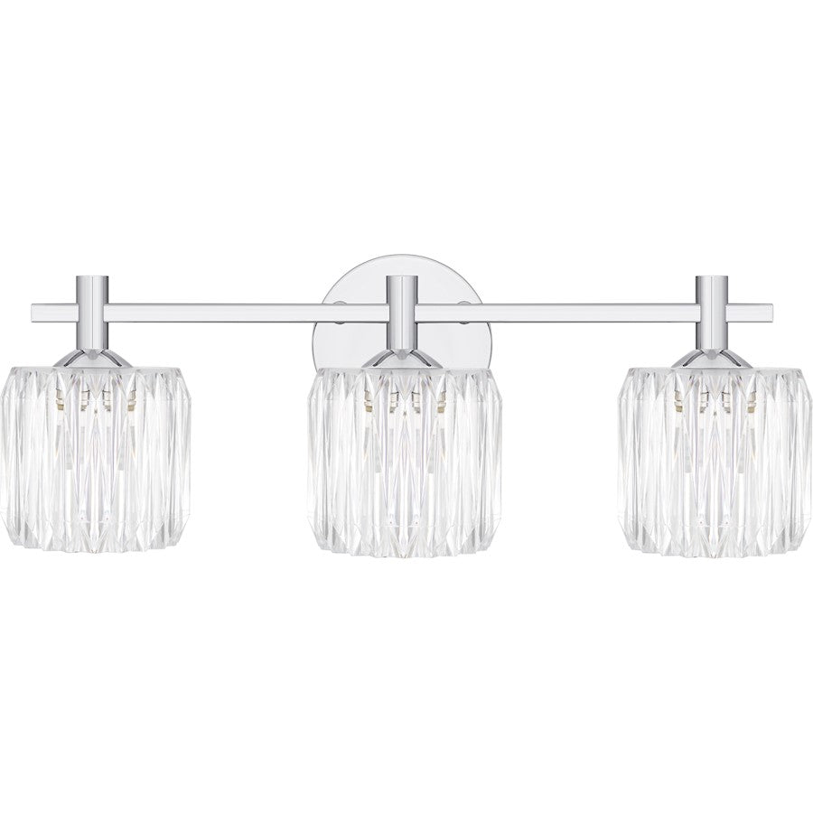 Spade 3Light Bath Light, Polished Chrome/Clear Acrylic
