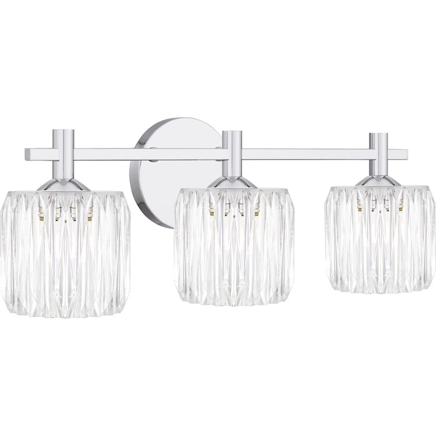 Spade 3Light Bath Light, Polished Chrome/Clear Acrylic