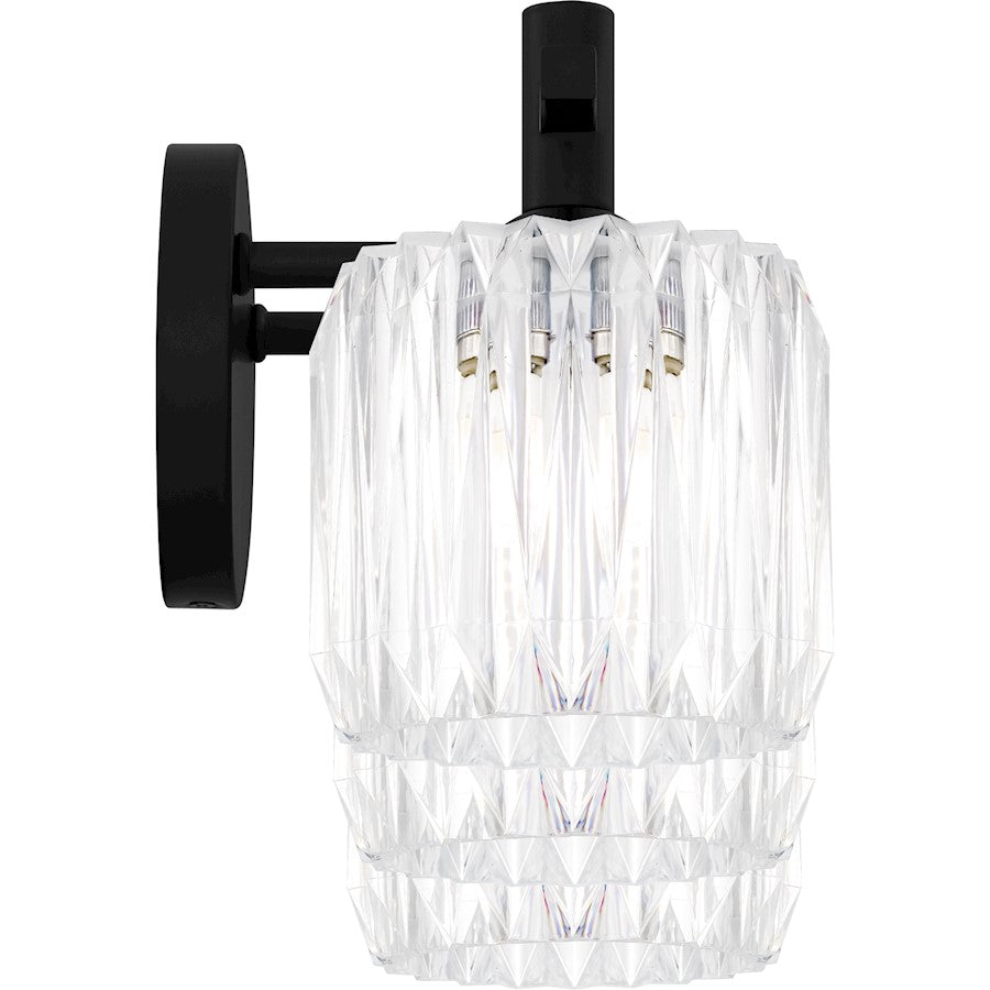 Spade 3Light Bath Light, Matte Black/Clear Acrylic