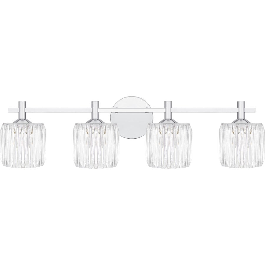 Spade 4Light Bath Light, Polished Chrome/Clear Acrylic