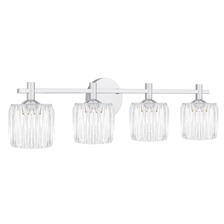 Spade 4Light Bath Light, Polished Chrome/Clear Acrylic