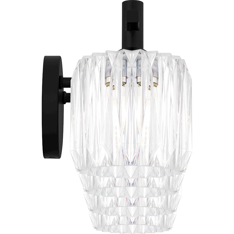 Spade 4Light Bath Light, Matte Black/Clear Acrylic