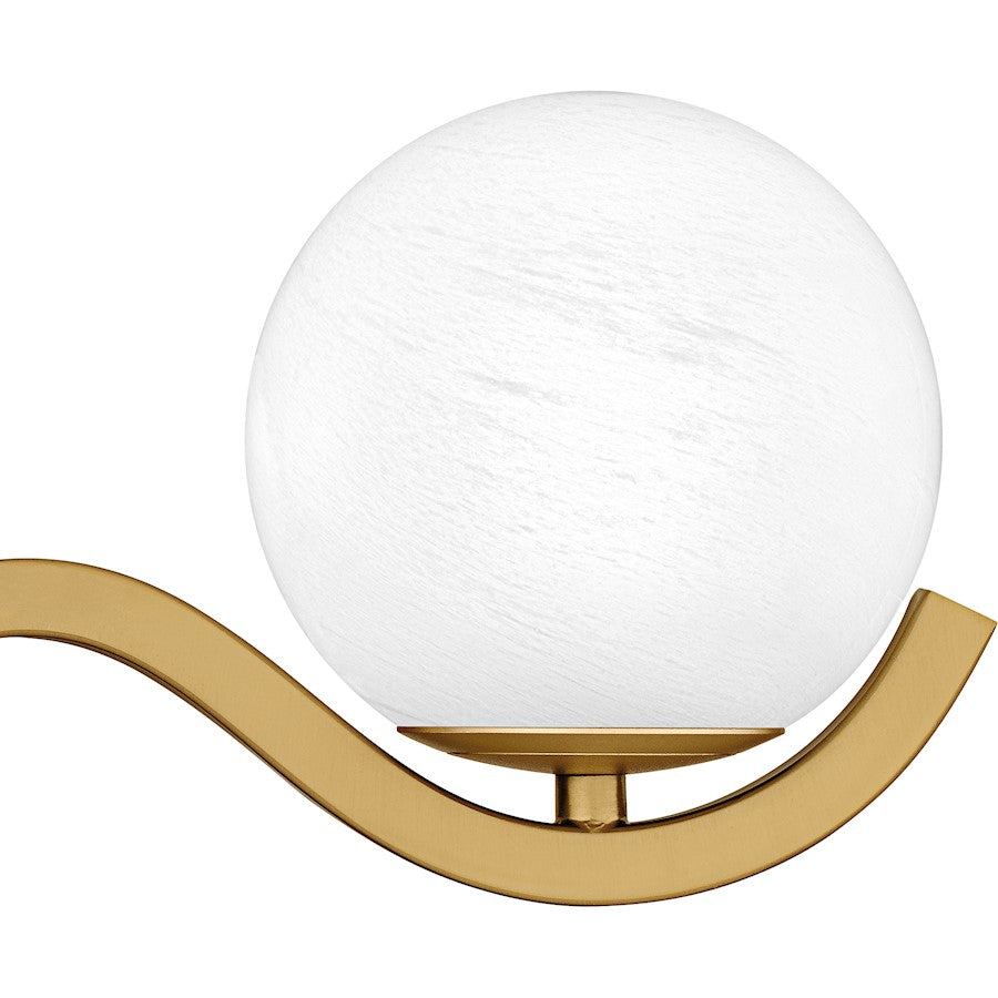 Spherical 3Light Bath Light, Aged Brass/Cloud Glass