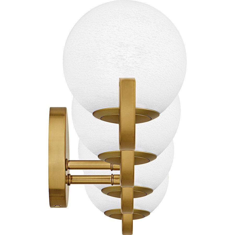 Spherical 4Light Bath Light, Aged Brass/Cloud Glass