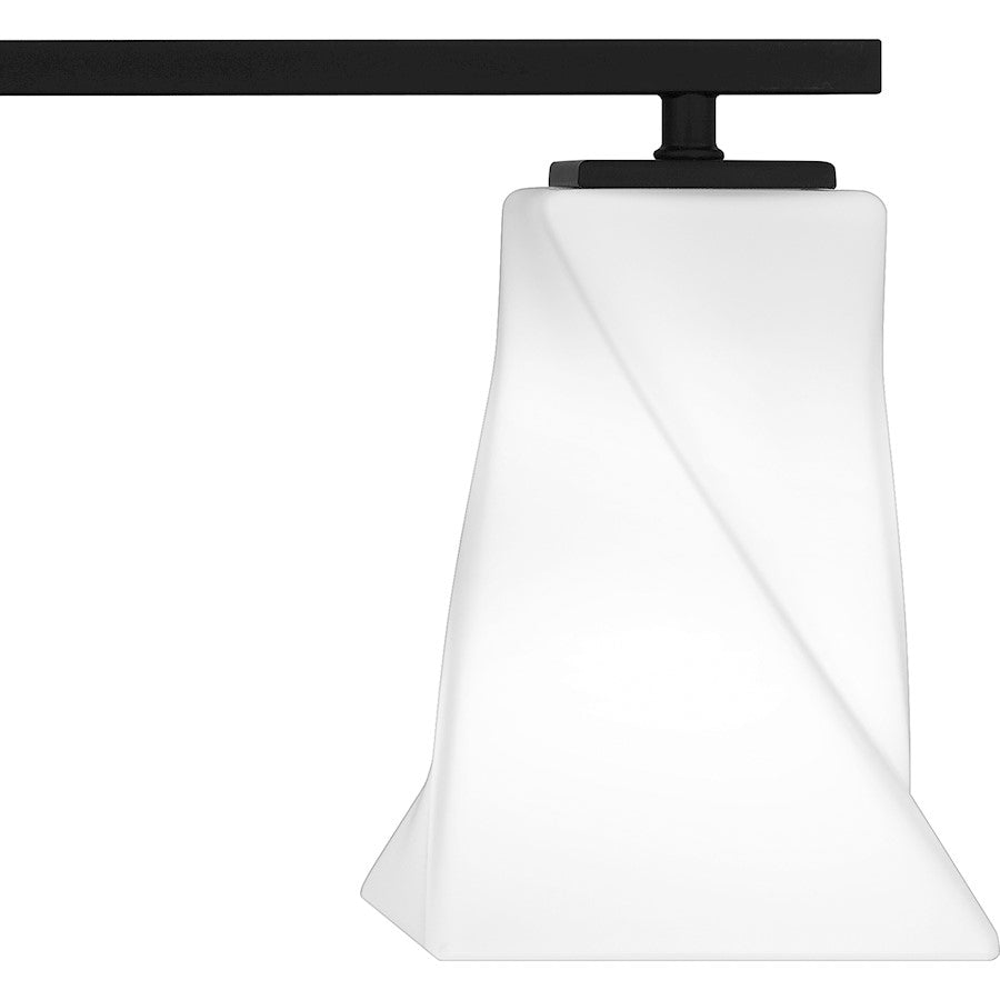 Stetson 4 Light Bath Light, Matte Black/Opal Etched Glass