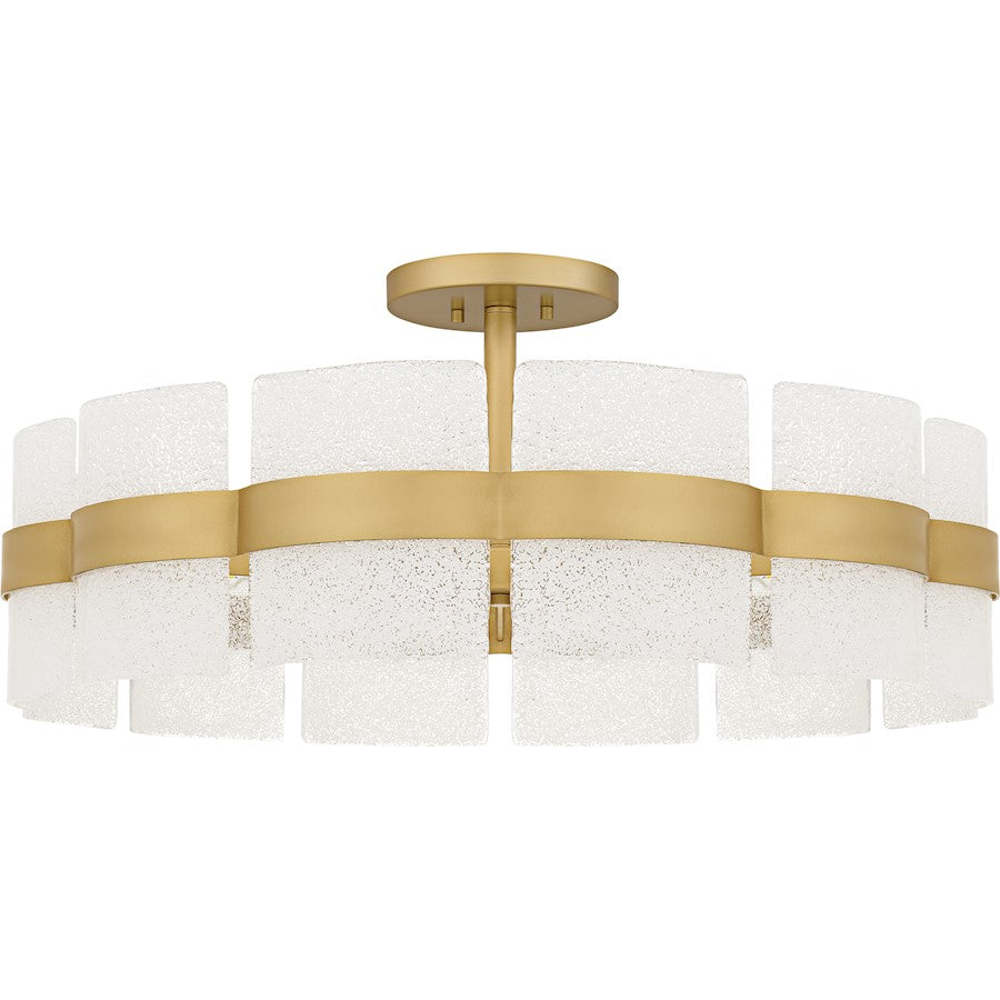 Sweeney 6Lt Semi-Flush Mount, Gold/Clear/White Sand Inside