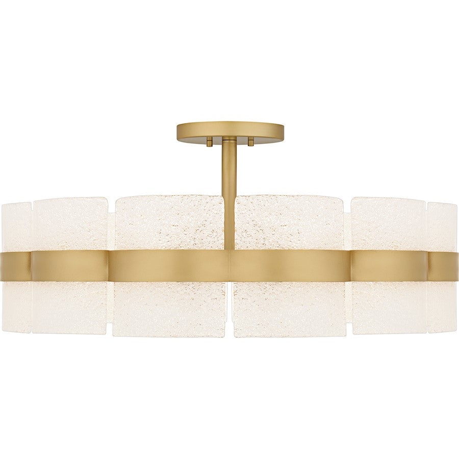 Sweeney 6Lt Semi-Flush Mount, Gold/Clear/White Sand Inside