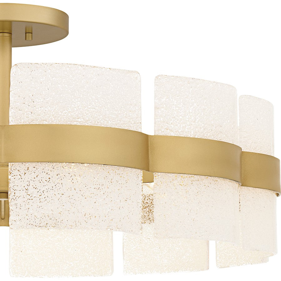 Sweeney 6Lt Semi-Flush Mount, Gold/Clear/White Sand Inside