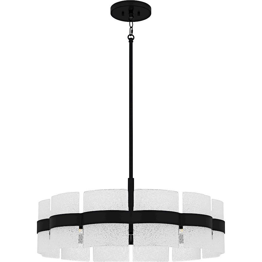 Sweeney 6Lt Pendant, Black/Clear /White Sand Inside