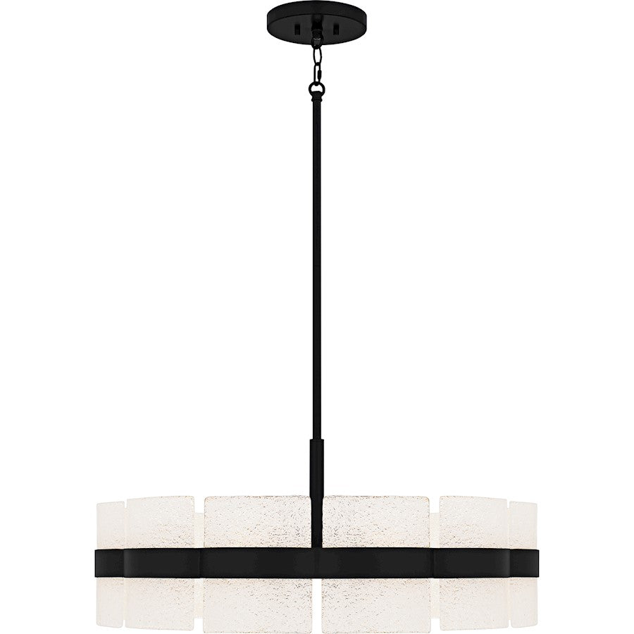 Sweeney 6Lt Pendant, Black/Clear /White Sand Inside