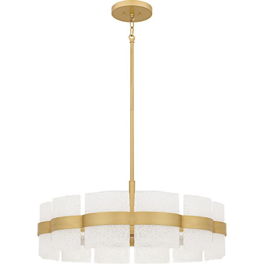Sweeney 6Lt Pendant, Soft Gold/Clear /White Sand Inside