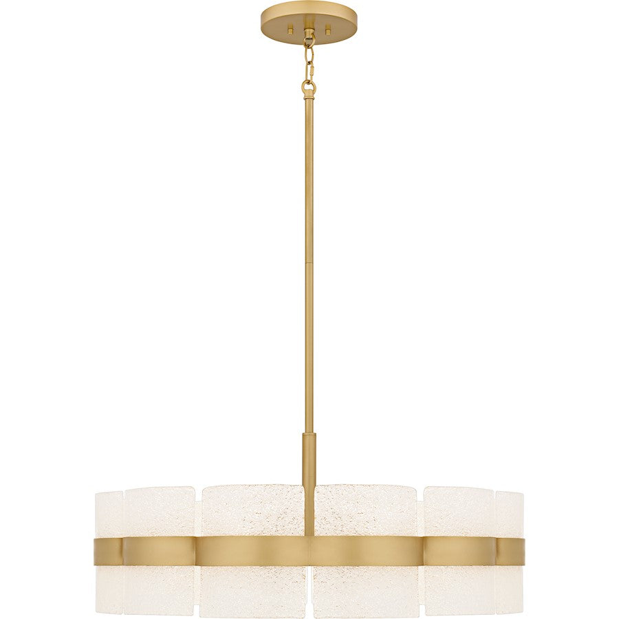 Sweeney 6Lt Pendant, Soft Gold/Clear /White Sand Inside