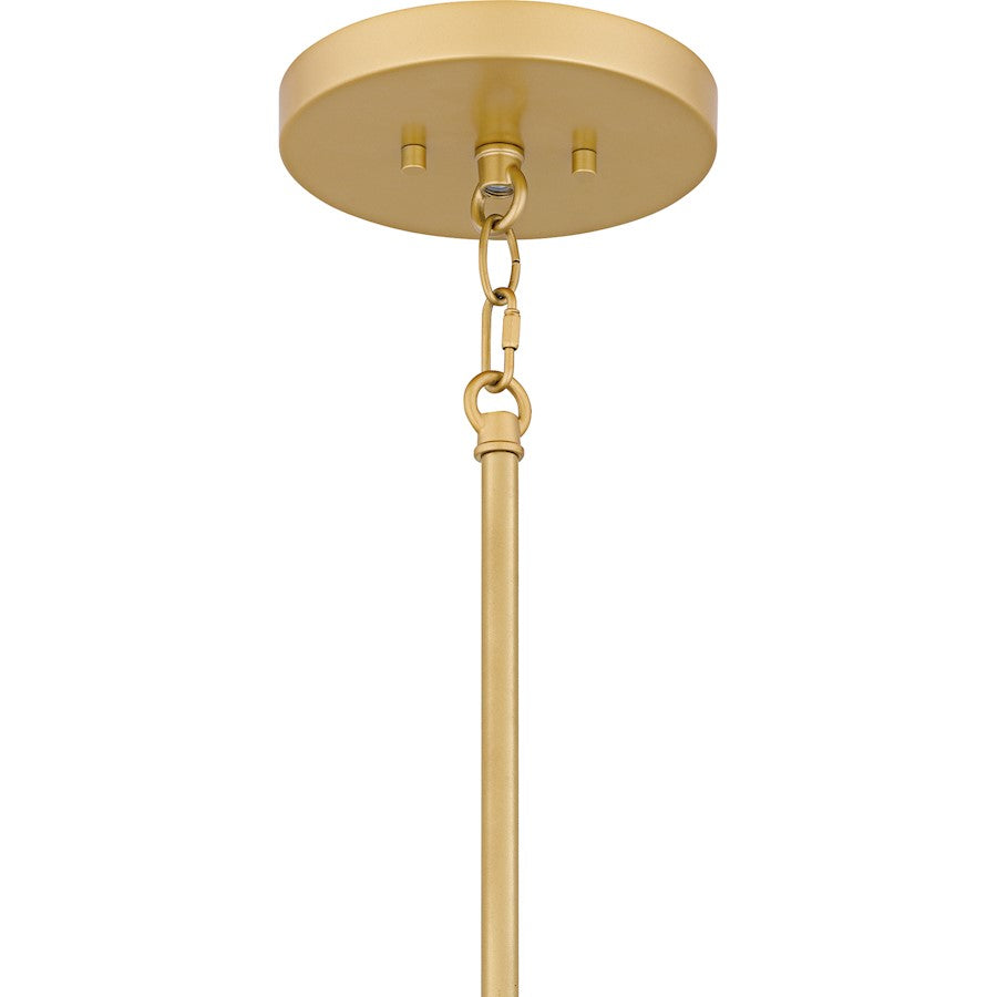 Sweeney 6Lt Pendant, Soft Gold/Clear /White Sand Inside
