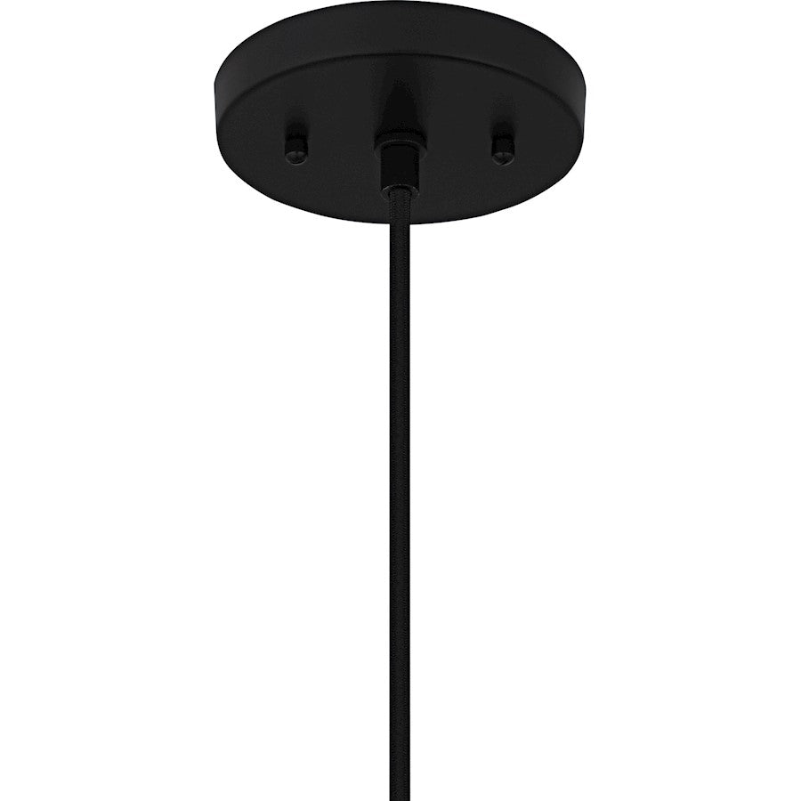 Olivier 1Light Pendant, Matte Black/Multicolor Art Glass