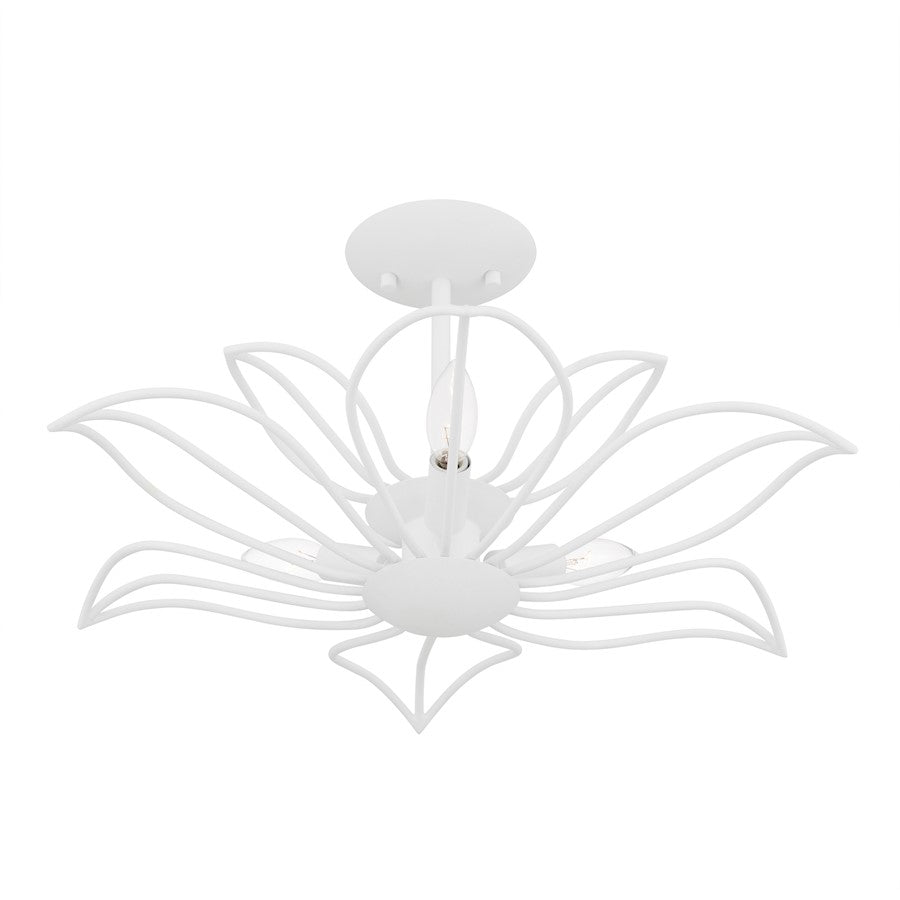 Tallulah 3Light Semi-Flush Mount, Sand White