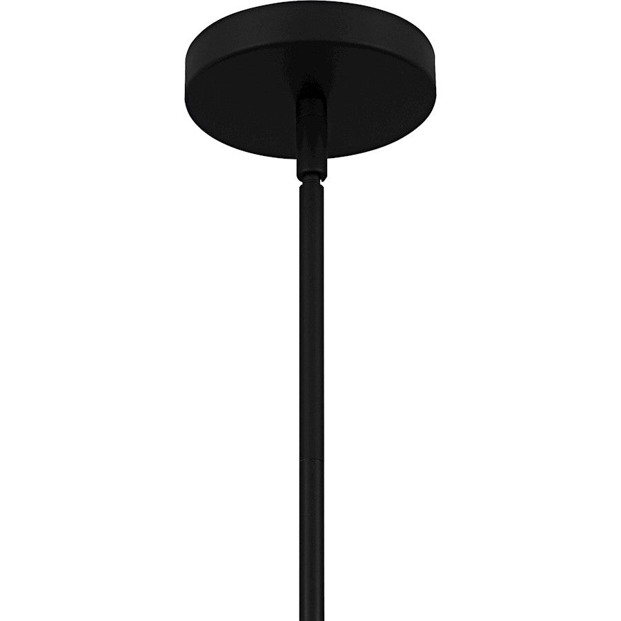 Terrarock 5Light Pendant, Matte Black/Clear Ribbed Glass