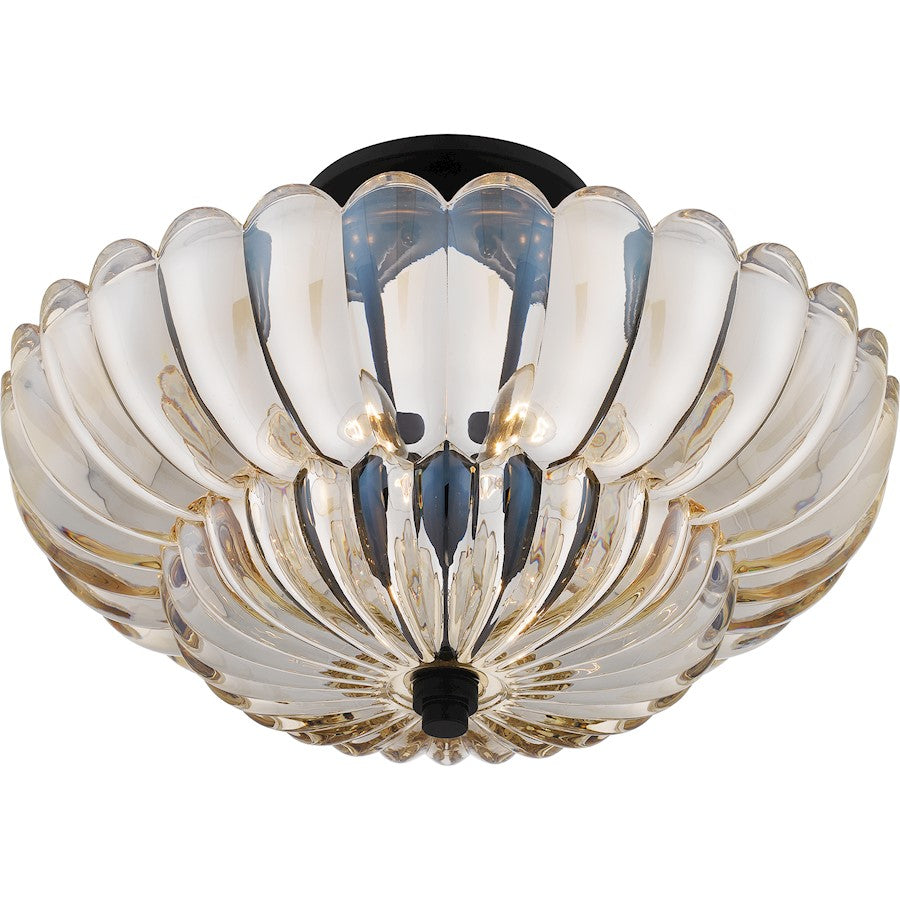 Whitecap 4 Light Semi-Flush Mount, Mottled Cocoa/Amber Glass
