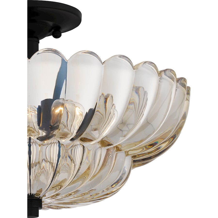 Whitecap 4 Light Semi-Flush Mount, Mottled Cocoa/Amber Glass