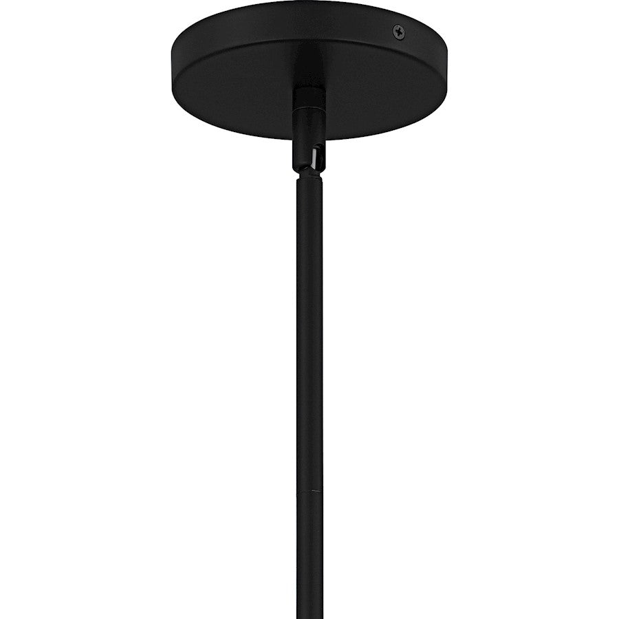 Willa 1Light Pendant, Matte Black/Rattan