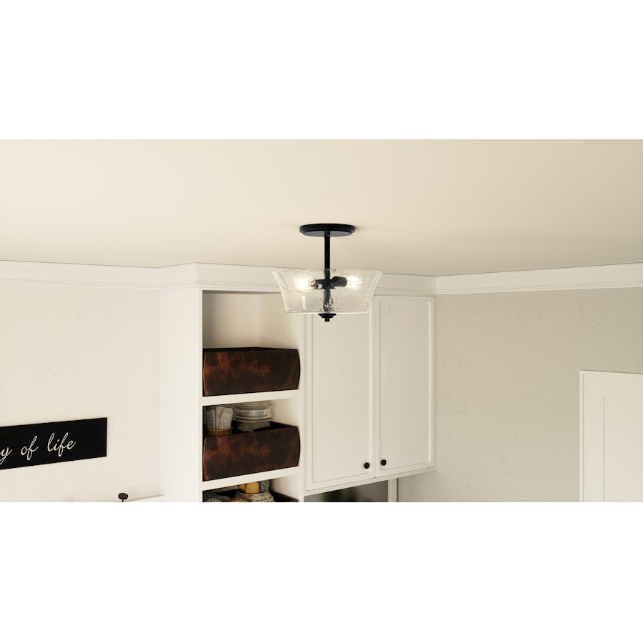 Acacia 2 Light Semi-Flush Mount, Clear Water