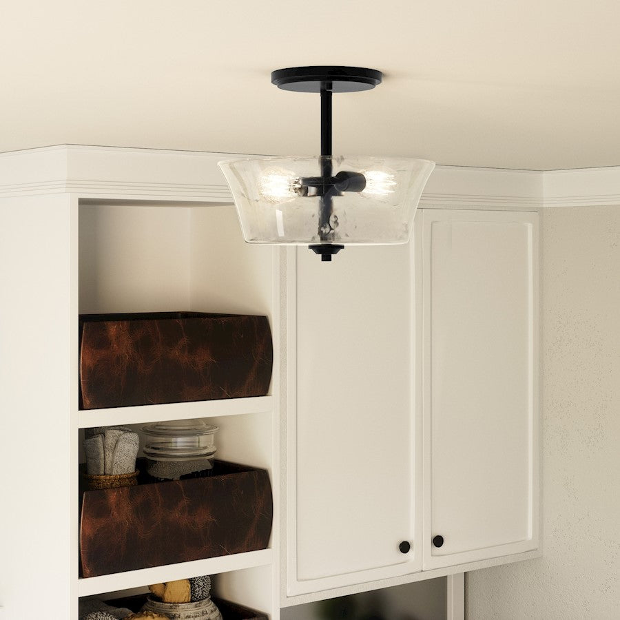 Acacia 2 Light Semi-Flush Mount, Clear Water