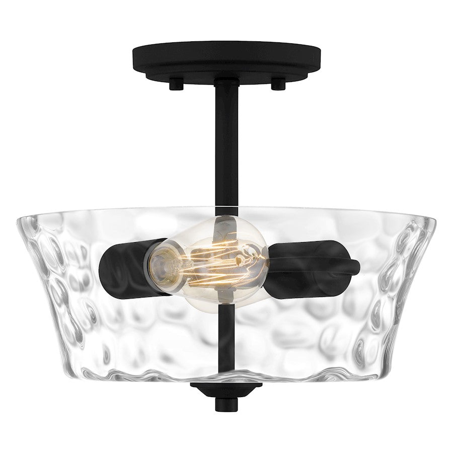 Acacia 2 Light Semi-Flush Mount, Clear Water