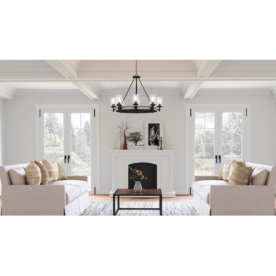 Alpine Chandelier, Earth Black/Clear Seeded