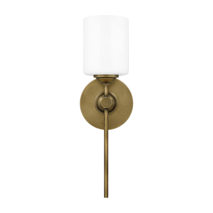 Quoizel Aria 1 Light Wall Sconce, Weathered Brass/Opal - ARI8605WS