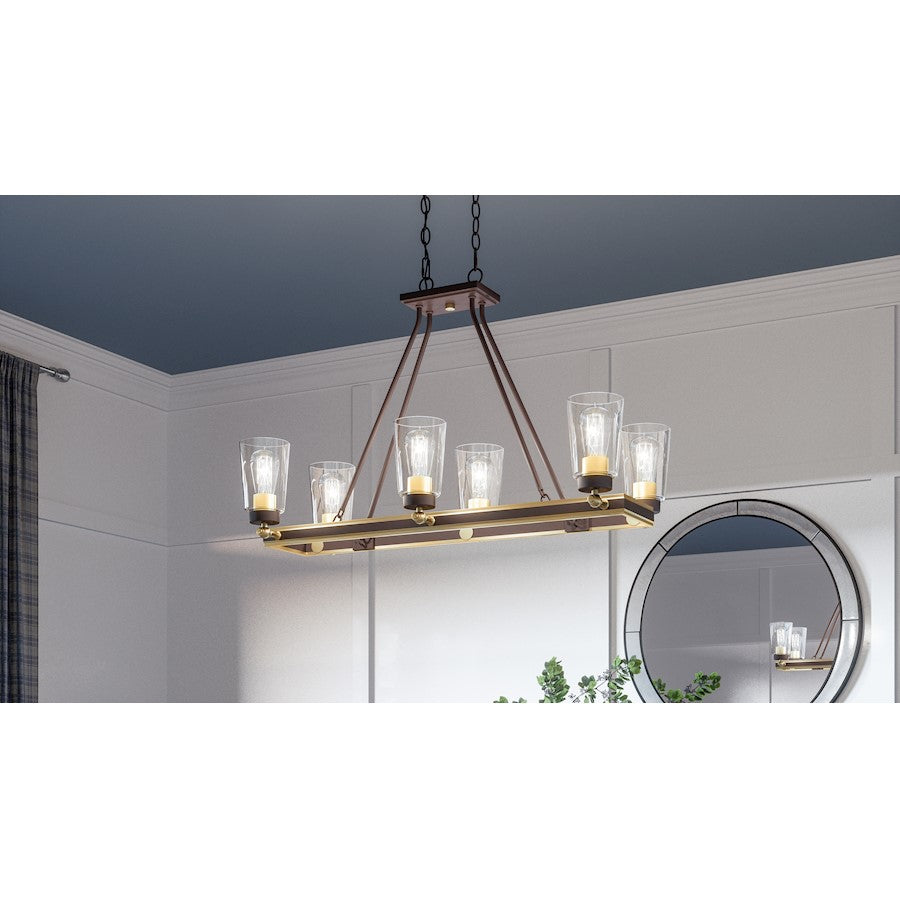 Atwood 6 Light Island Light, Old Bronze/Clear
