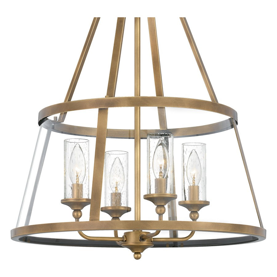 Barlow 4 Light Pendant, Weathered Brass