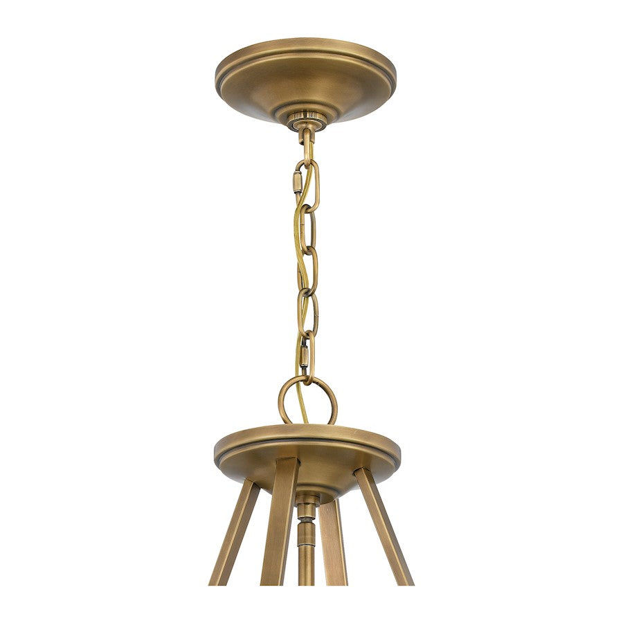 Barlow 4 Light Pendant, Weathered Brass