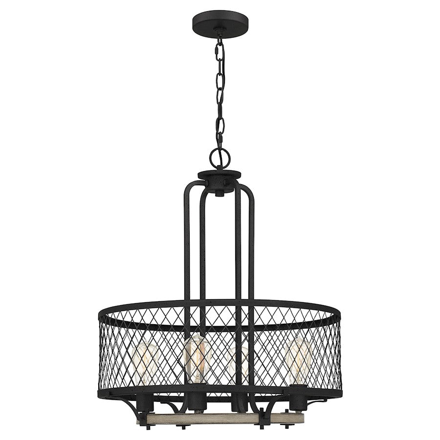 Benton 4 Light Pendant, Distressed Iron